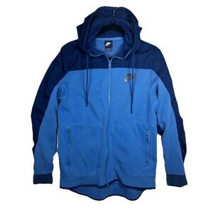 Nike Av15 Hoodie Jacket Mens Medium Full Zip Blue Fleece Coat Hiking Outdoor